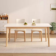 Light luxury dining table and chair combination small apartment household modern rectangular log color dining table custom