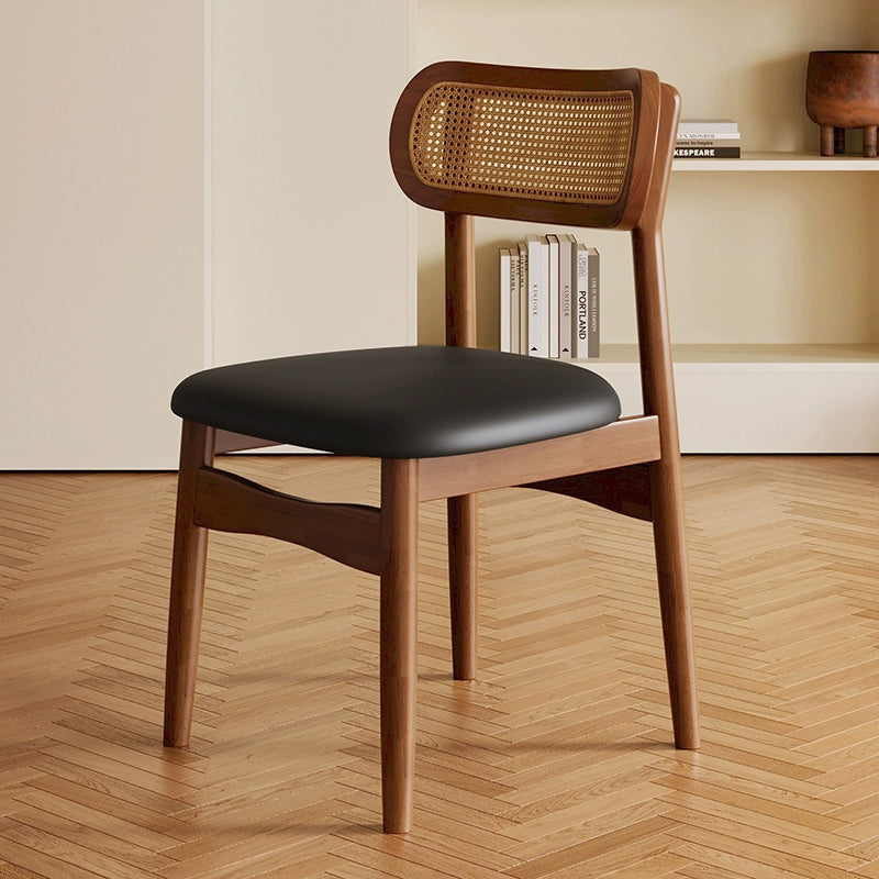 Solid wood dining table and chair backrest dining chair casual home hotel rattan chair high-end stool