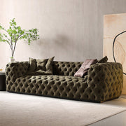 Living room light luxury matte leather straight sofa