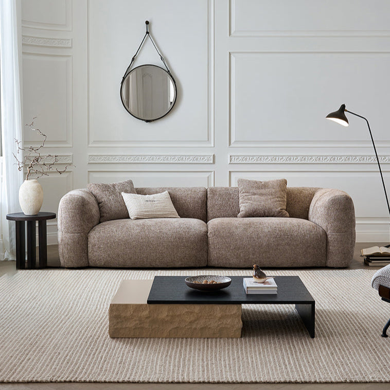 Retro big white sofa small apartment living room new sofa