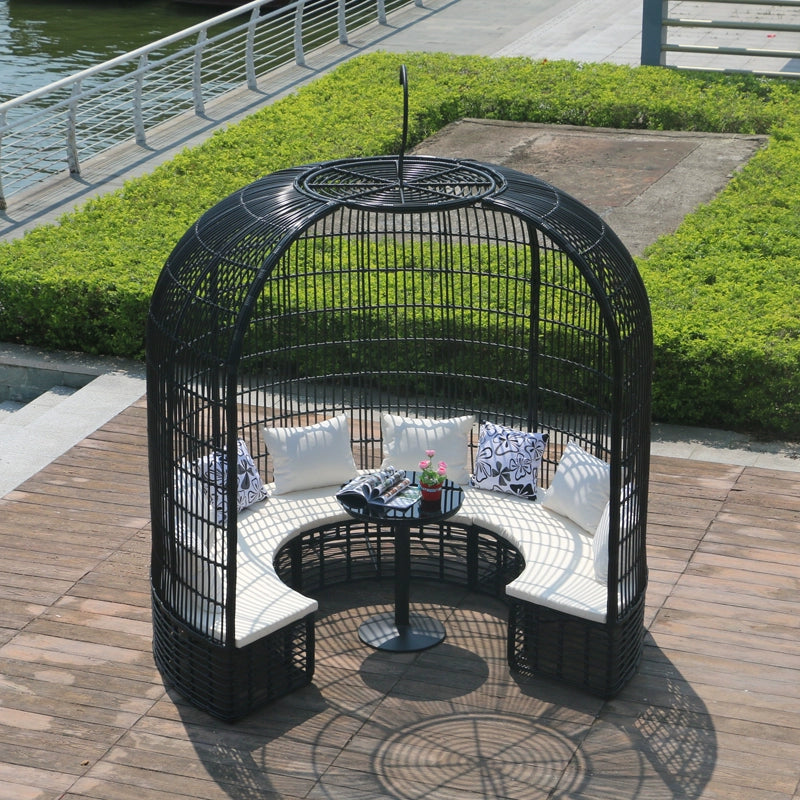 Outdoor rattan sofa bed outdoor waterproof rattan chair creative bird's nest outdoor terrace large rattan furniture