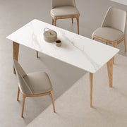 Slate dining table Solid wood rectangular log dining table Household dining table and chair combination Customized