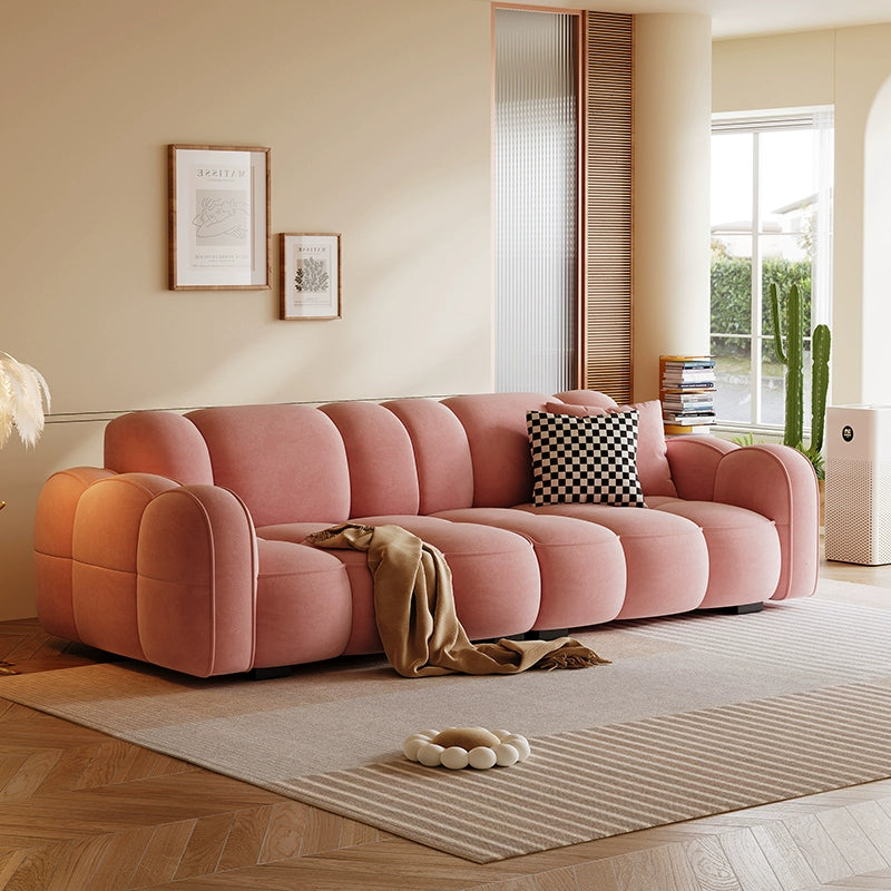 Retro cream style sofa living room small apartment modern simple cloud color matching puff marshmallow sofa
