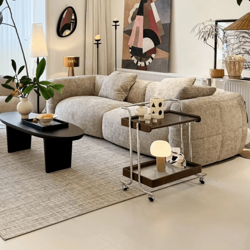 Retro big white sofa small apartment living room new sofa