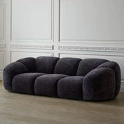 Light luxury small apartment fabric sofa Modern simple straight row chenille petal creative sofa
