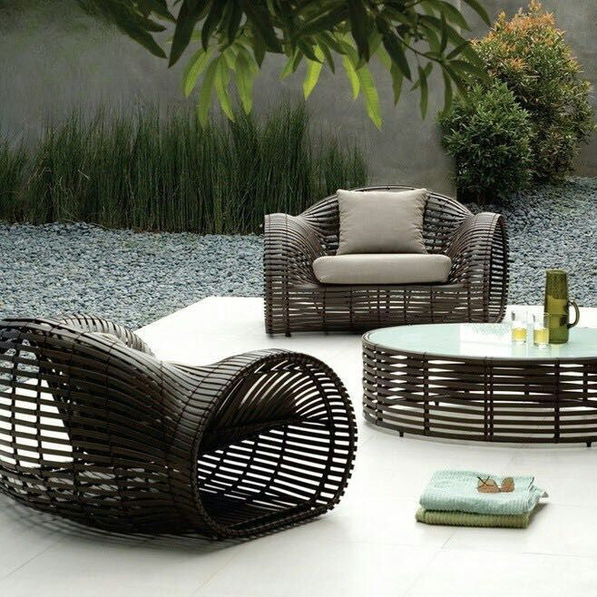 Rattan sofa wheel creative designer leisure courtyard outdoor open-air hotel garden club furniture