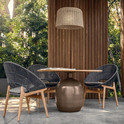 Leisure solid wood rattan sofa outdoor single villa courtyard furniture garden balcony waterproof and sun protection combination