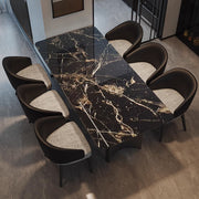 Light luxury dining table, minimalist rectangular household dining table and chair combination, high-end dining table customization