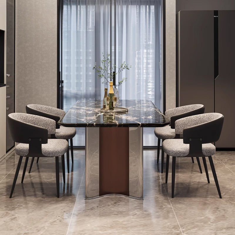 Minimal marble dining table and chair combination premium dining table household small apartment rectangular dining table custom
