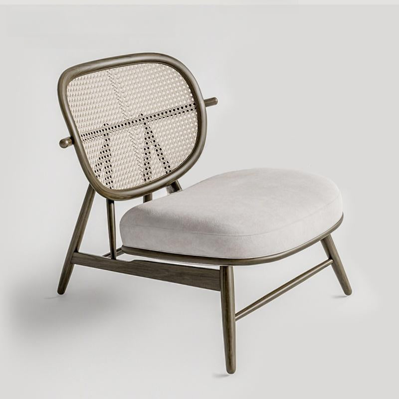 Medieval solid wood rattan sofa chair single seat back chair leisure chair