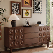 Simple solid wood dining side cabinet, living room storage cabinet, locker, retro side cabinet custom