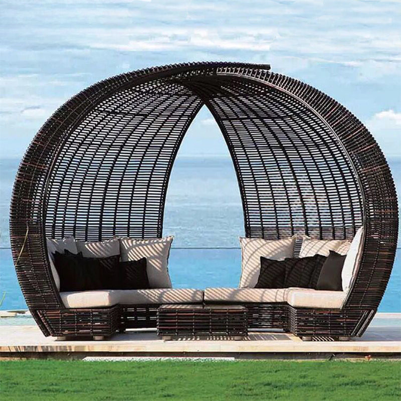 Outdoor rattan sofa bed outdoor waterproof rattan chair creative bird's nest outdoor terrace large rattan furniture