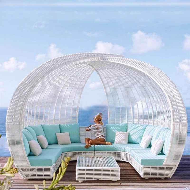 Outdoor rattan sofa bed outdoor waterproof rattan chair creative bird's nest outdoor terrace large rattan furniture