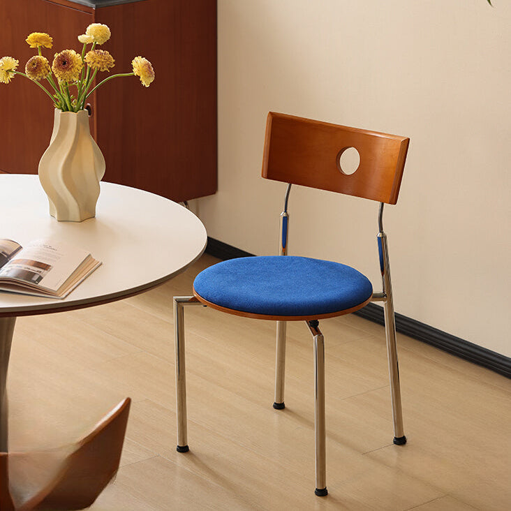 Coast chair Dining chair Solid wood wrought iron medieval home simple restaurant seat