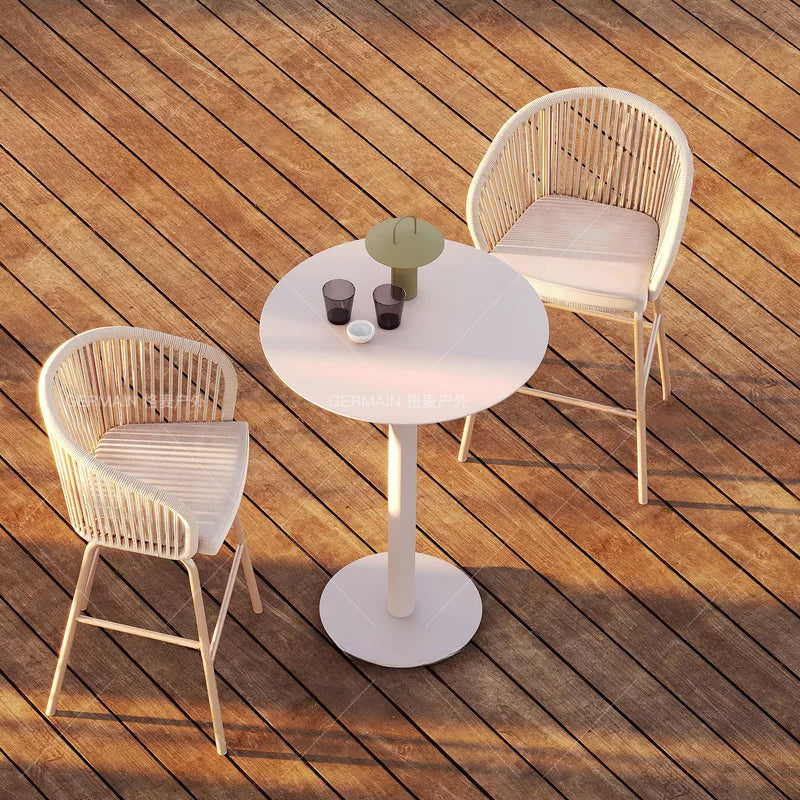 Outdoor rattan sofa courtyard rope sofa coffee table combination