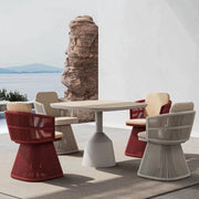 Outdoor tables and chairs rattan villa courtyard hotel garden terrace rotating creative three-piece furniture combination custom