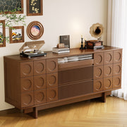 Solid wood TV cabinet against the wall retro dining side cabinet retro storage storage decorative side cabinet custom